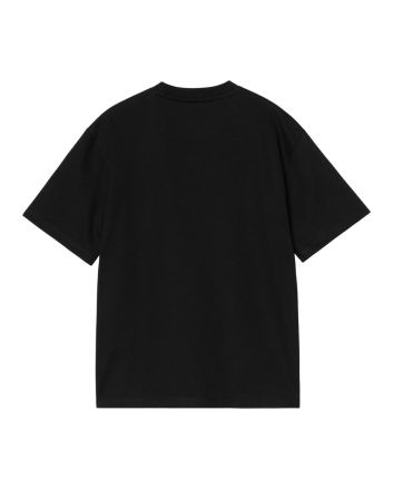 Camiseta de manga corta Carhartt WIP W' Rivet Script color negro con logo plateado para mujer 