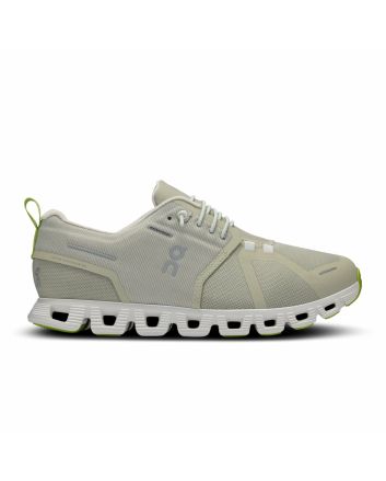 Zapatillas On Running Cloud 5 Waterproof color verde tiza y blanco hielo para mujer