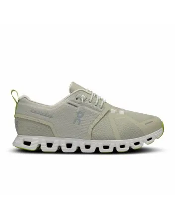 Zapatillas On Running Cloud 5 Waterproof color verde tiza y blanco hielo para mujer