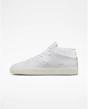 Zapatillas de piel para Skate Converse CONS Louie Lopez Pro Mid Mono Leather Blancas para hombre