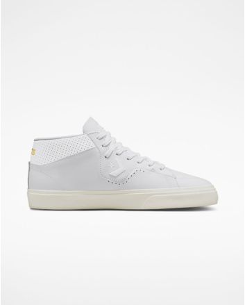 Zapatillas de piel para Skate Converse CONS Louie Lopez Pro Mid Mono Leather Blancas para hombre