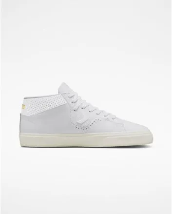Zapatillas de piel para Skate Converse CONS Louie Lopez Pro Mid Mono Leather Blancas para hombre