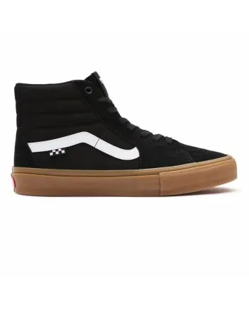 Zapatillas de Skateboard Vans SK8-Hi negras con banda lateral blanca y suela de goma para hombre