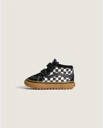 Zapatillas Vans impermeables Vans TD MTE SK8-Mid Reissue con velcro y estampado damero negro y blanco para niño/a 1-4 años