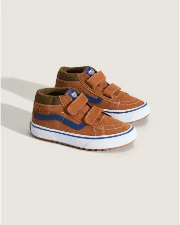 Zapatillas impermeables con cierre de velcro Vans MTE Sk8-Mid Reissue V color marrón para niño/a 4-8 años