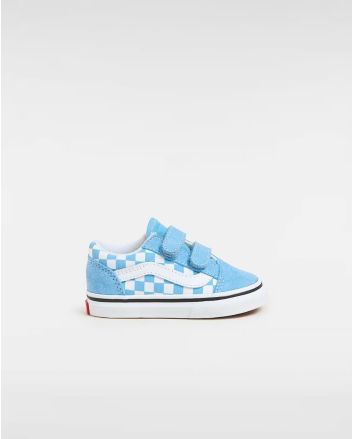 Zapatillas con cierre adherente Vans Old Skool V Color Theory Checkerboard Azules para bebé 1-4 años