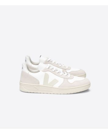 Zapatillas Ecológicas Veja V-10 B-Mesh Blancas con detalles en color beige Unisex 