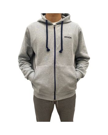Sudadera con capucha y cremallera Mission Contrast Zip gris para hombre