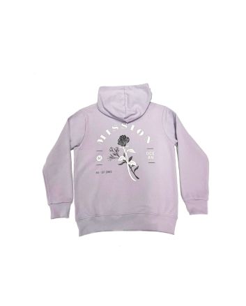 Sudadera con capucha y cremallera Mission Youth Logo Rose Lavanda para niños de 8 a 16 años