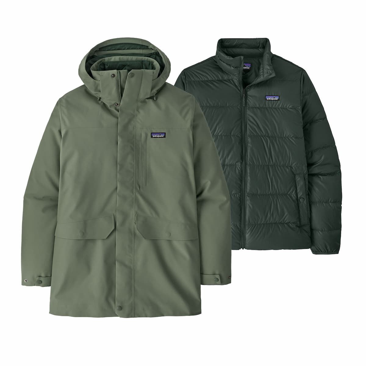 Parka Patagonia Tres 3 en 1 verde hombre impermeable y térmica